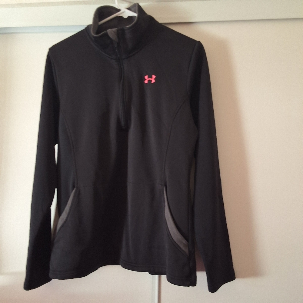 Under Armour Women's Black / Gray and Pink Coral 1/2 Zip Pullover Size MD / M